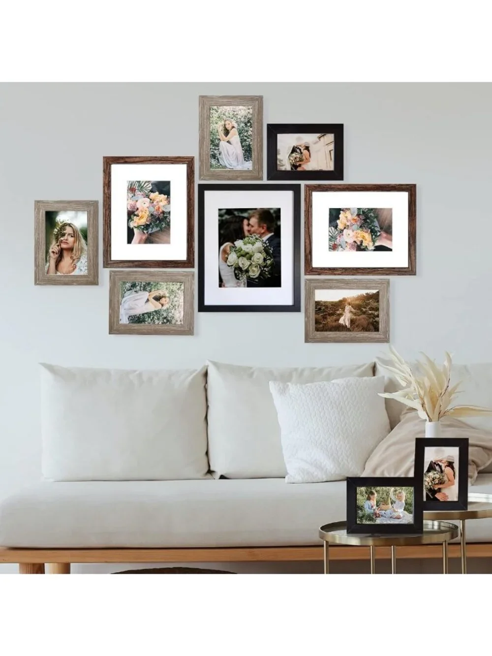Gallery Wall Frame Set - 10 Collage Picture Frames in 11x14, 8x10, 5x7, 4x6